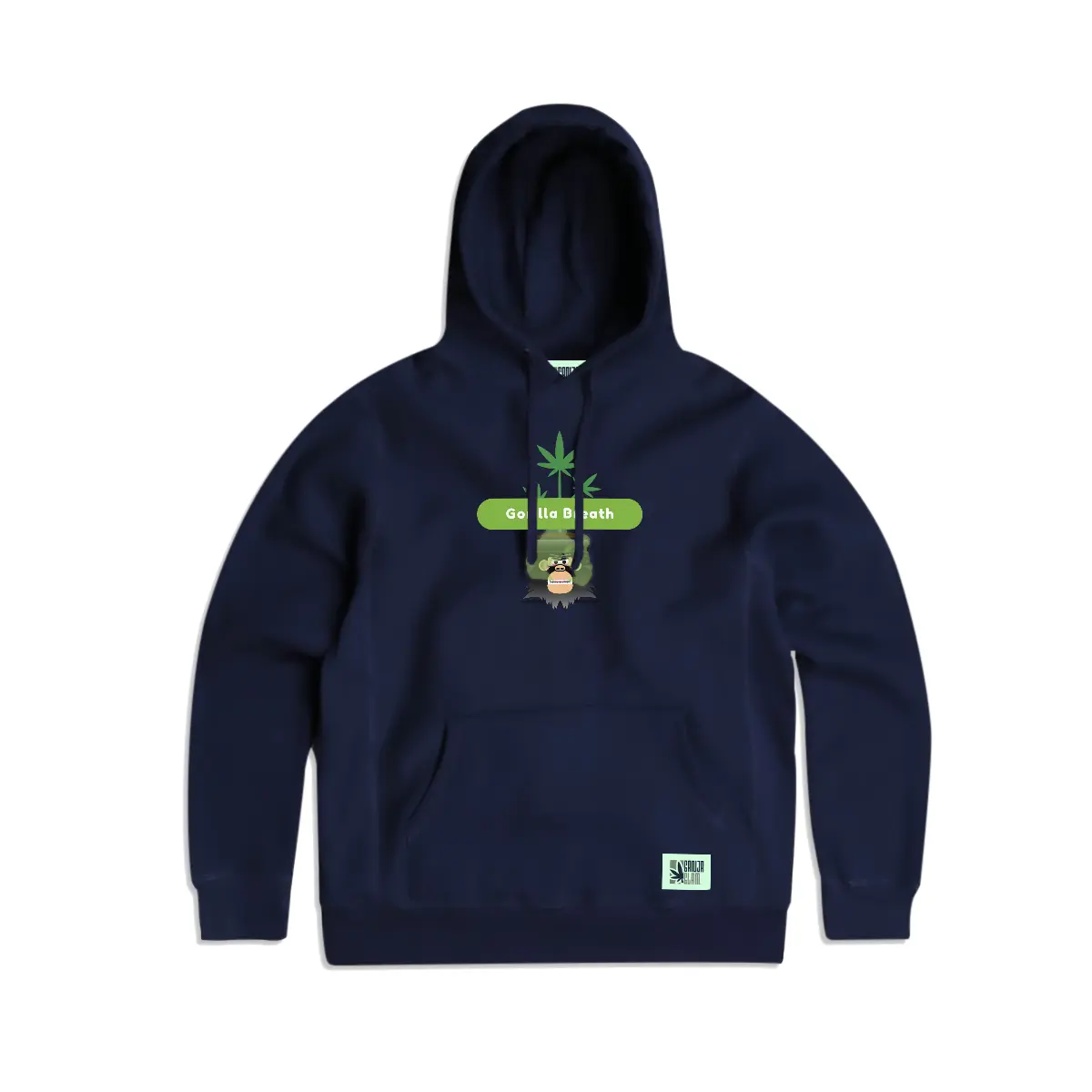 ganja-glam-gorilla-breath-navy-classic-hoodie-0